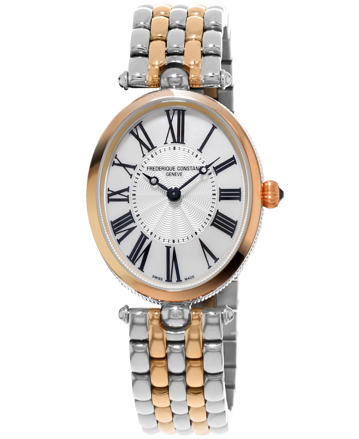 Shop Frederique Constant Women's Swiss Art Deco Two-tone Stainless Steel Bracelet Watch 30x25mm In Stainless Steel,rose Gold