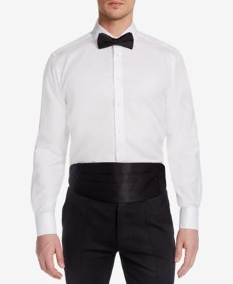 Men's Classic/Regular Fit Solid French Cuff Tuxedo Shirt