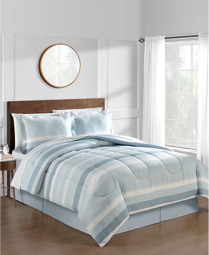 Fairfield Square Collection Austin Stripe/Solid Reversible 8 Pc