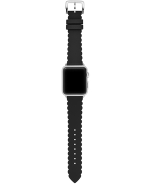 Kate Spade Women's Black Silicone Scallop Apple Watch Strap