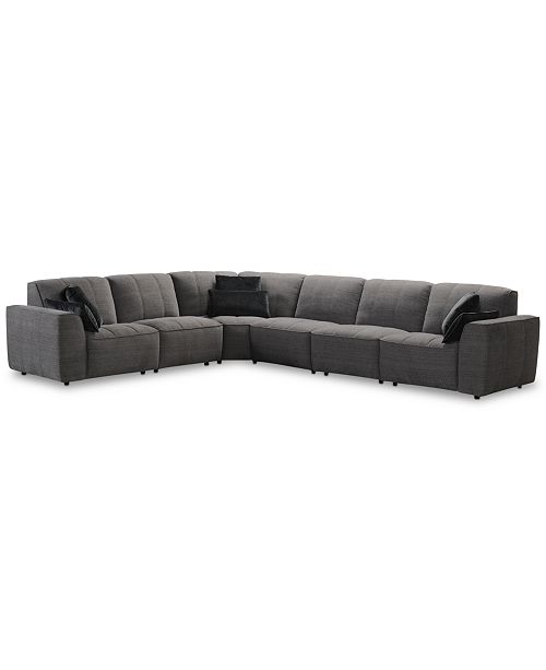 Furniture Closeout Amboise 6 Pc Fabric Sectional Sofa