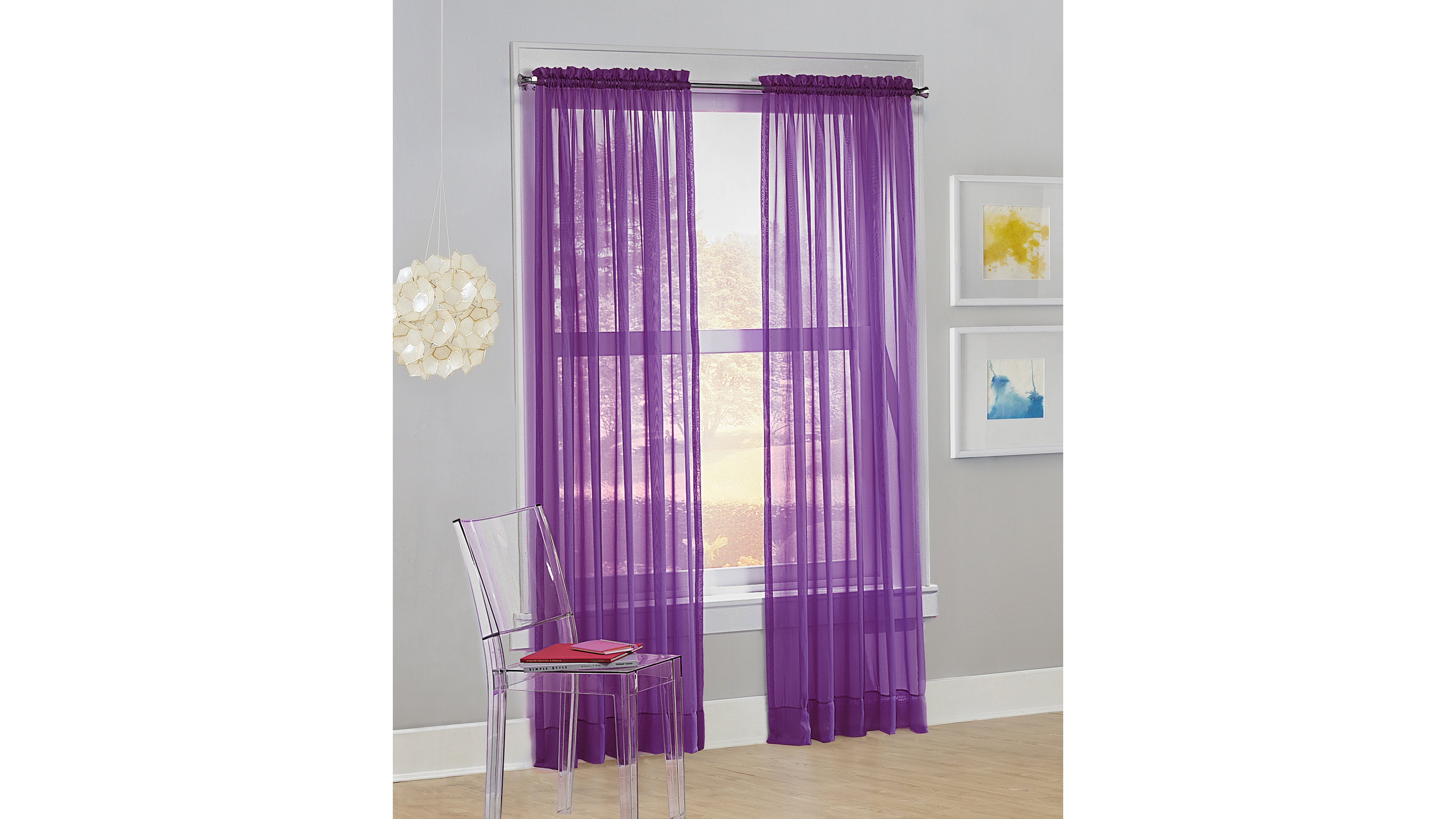 Calypso Sheer Voile Rod Pocket Curtain Panel