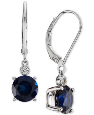 macy's white sapphire earrings