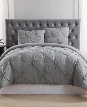 Truly Soft Pleated Twin Xl Comforter Set Bedding In Grey