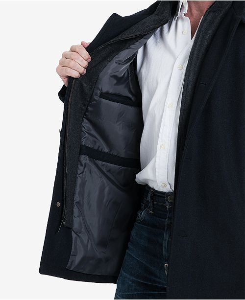 London Fog Men S Wool Blend Layered Car Coat Created For Macy S
