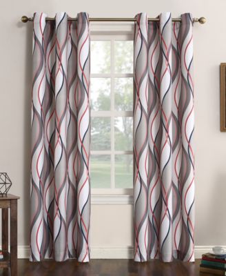 Intersect Ogee Print Semi-Sheer Grommet Curtain Panel