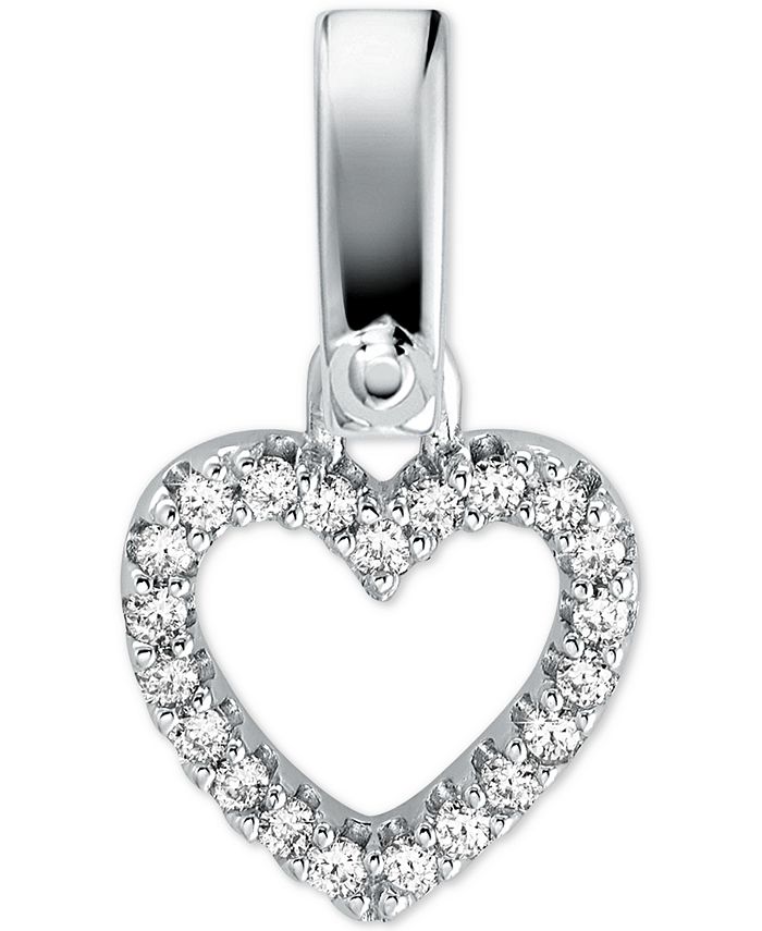 Michael Kors Women's Custom Kors Sterling Silver Pave Heart Charm ...