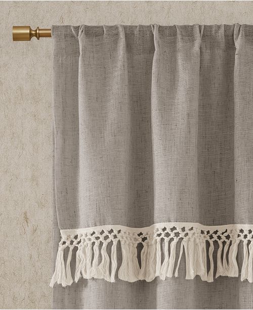 Madison Park Brynn 50 X 63 Faux Linen Rod Pocket Window Curtain