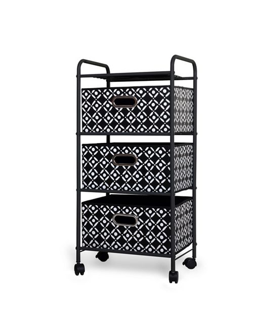 Bintopia 3 Drawer Storage Cart With Black Bins Reviews Home