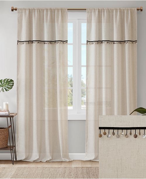 Madison Park Dalis 50 X 84 Faux Linen Rod Pocket Window Curtain