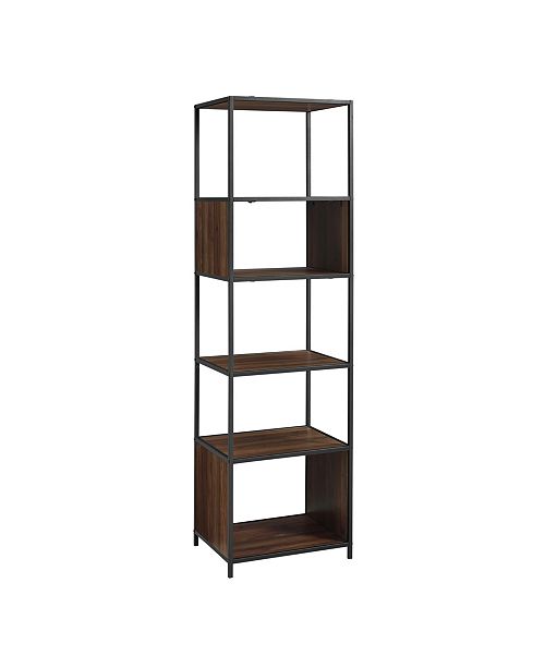 Walker Edison 70 Urban Industrial Metal And Wood Bookshelf Audio