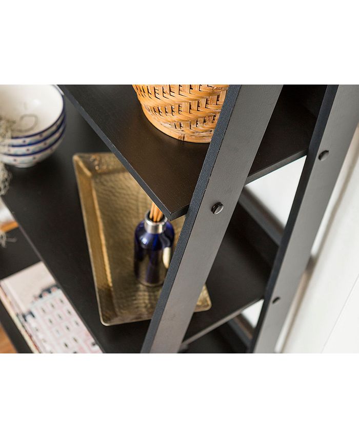 Walker Edison 55" Wood Ladder Bookshelf Black Macy's