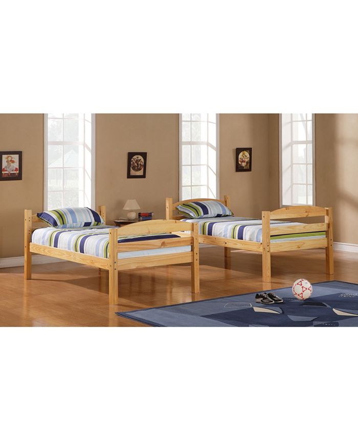 Walker Edison Solid Wood Twin over Twin Bunk Bed Natural Macy's