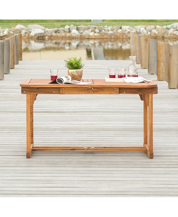 Walker Edison Acacia Wood Patio Butterfly Table Brown Macy's