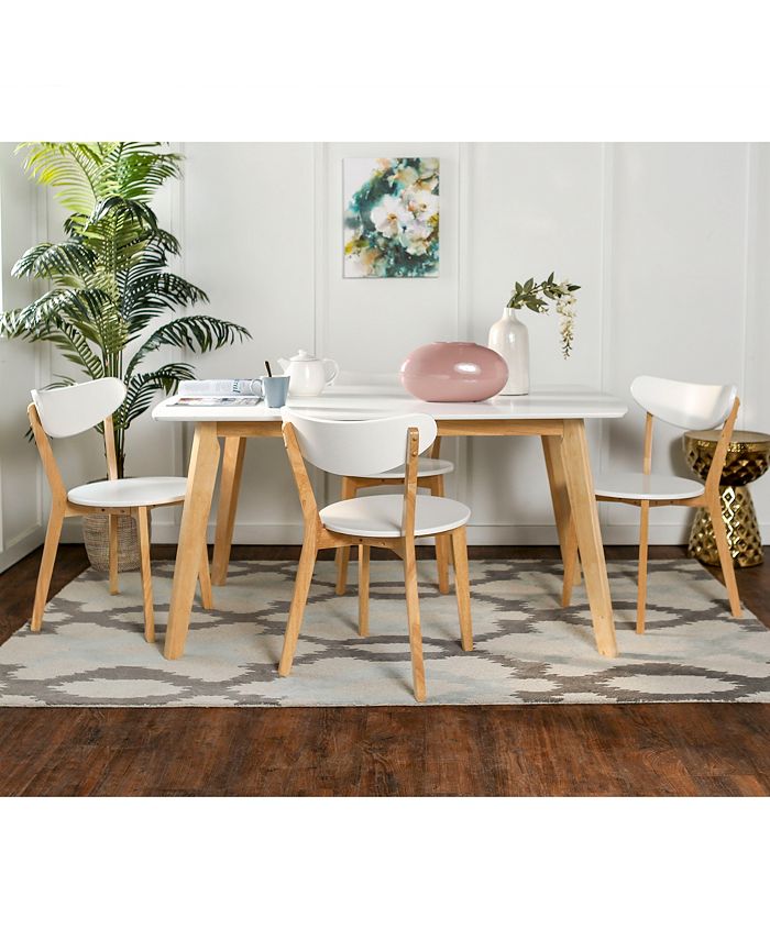 Walker Edison 5Piece Retro Modern Wood Kitchen Dining Set Macy's