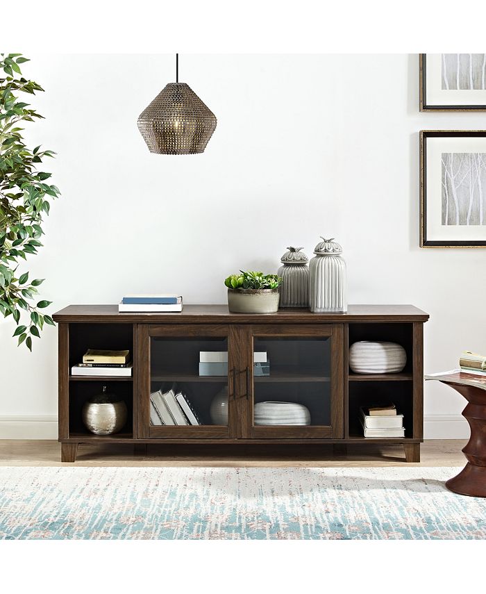 Walker Edison Columbus TV Stand with Middle Doors Grey Wash Macy's