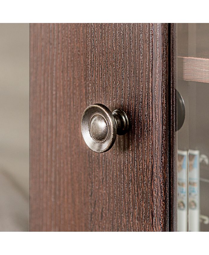 Walker Edison 58" Wood Highboy Fireplace Media TV Stand Console