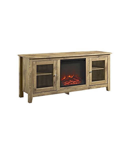 Walker Edison 58 Wood Media Tv Stand Console With Fireplace Barnwood Reviews Home Macy S