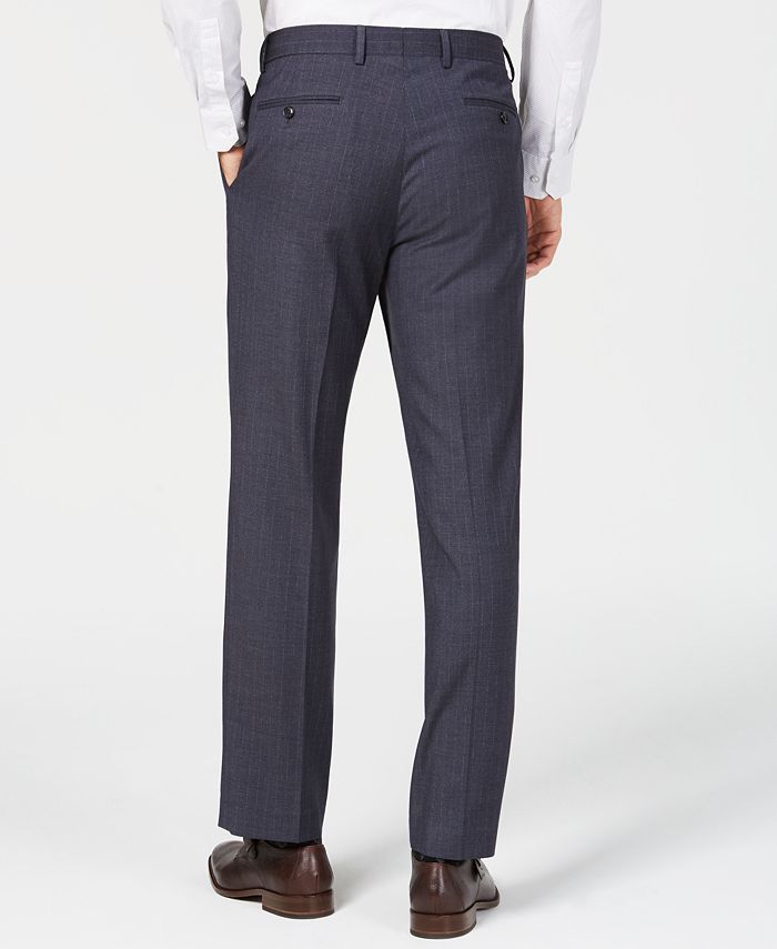 Tommy Hilfiger Men's Modern-Fit THFlex Stretch Navy/Gray Stripe Suit ...