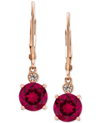 Lab-Grown Sapphire (2-7/8 ct. t.w.) & White Sapphire Accent Drop Earrings in Sterling Silver (Also Available in Lab-Grown Ruby)