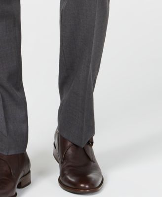 Michael Kors Men's Classic/Regular Fit Natural Stretch Gray Check Vested Wool Suit