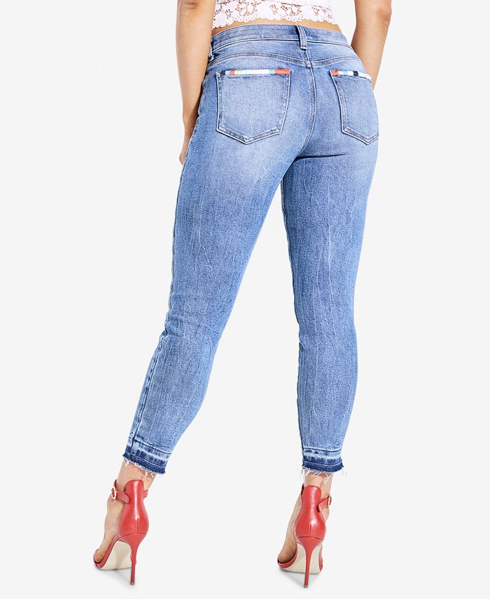 GUESS Cropped Graphic Skinny Jeans - Macy's
