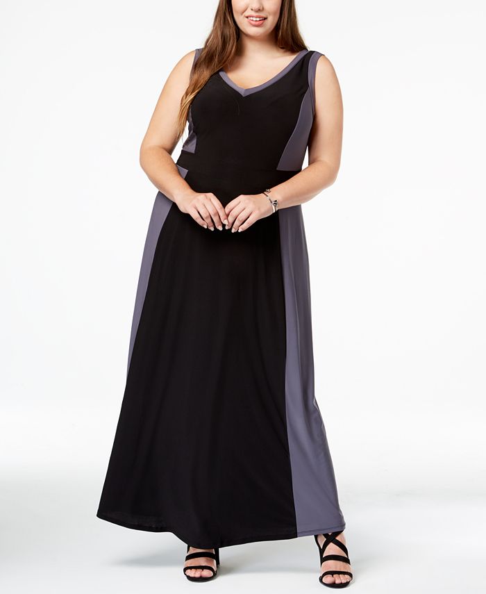 Love Squared Trendy Plus Size Contrast-Trim Maxi Dress - Macy's