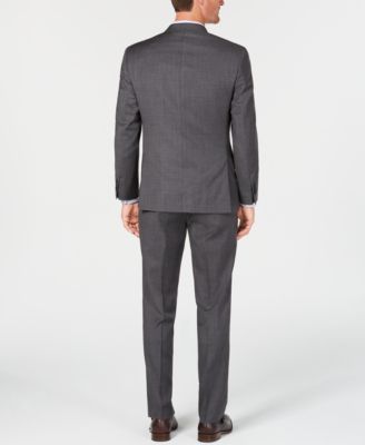 Michael Kors Men's Classic/Regular Fit Natural Stretch Gray Check Vested Wool Suit