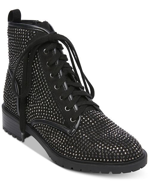 steve madden combat boots with rhinestones