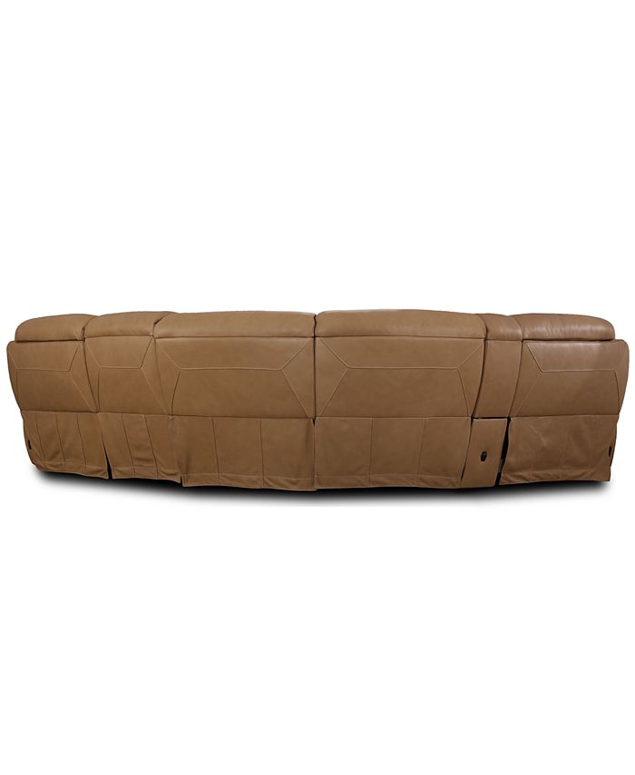 Furniture CLOSEOUT! Daventry 5-Pc. Leather Sectional Sofa With 2 Power ...