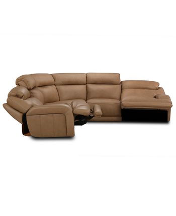 Furniture - Daventry 5-Pc. Leather Sectional Sofa With 2 Power Recliners, Power Headrests And USB Power Outlet