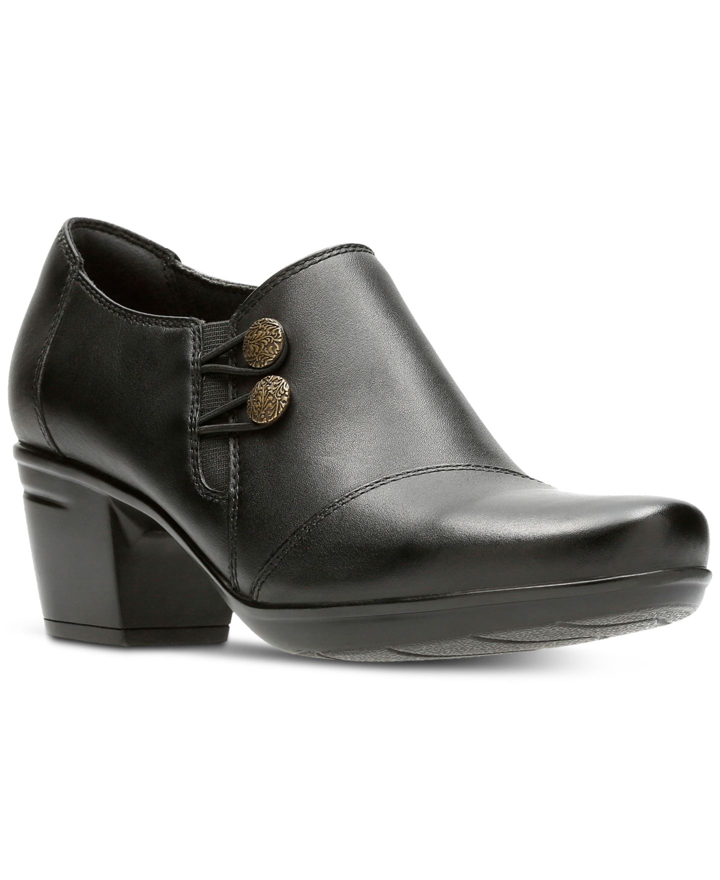 Женские кожаные ботильоны Clarks Collection Emslie Warren, цвет: Чёрный — фото 1
