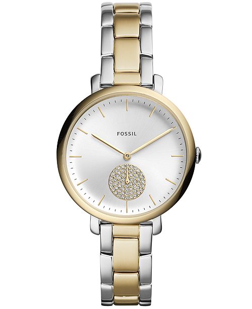 Fossil Jaqueline Grey Dial Two Tone Steel Strap Watch for Women - ES4321 main image 1