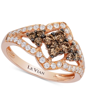 image of Le Vian Chocolatier Diamond Statement Ring (1 ct. t.w.) in 14k Rose Gold