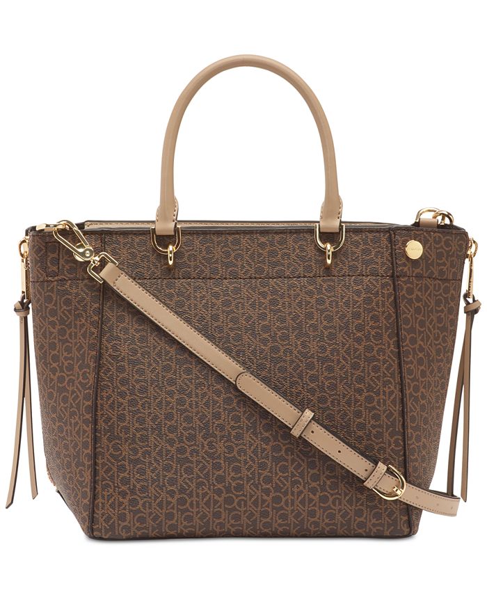 Calvin klein susan signature on sale satchel