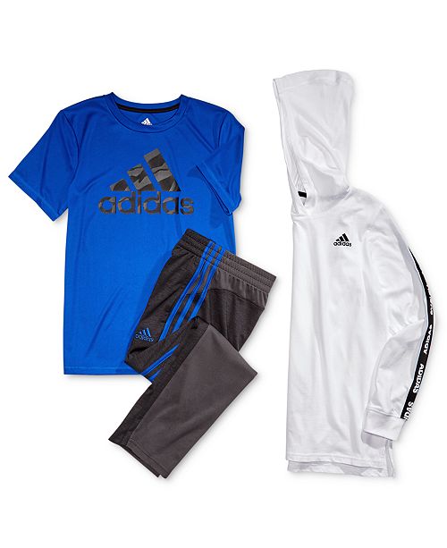 adidas Big Boys Logo Print Hoodie, Logo Print T Shirt adidas Big Boys Logo Print Hoodie, Logo Print T Shirt