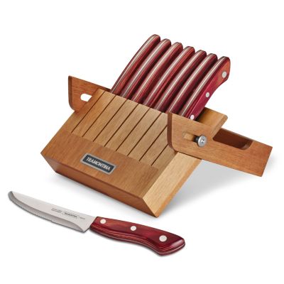 Porterhouse 5-Piece Steak Knife Set with Hardwood Counter Block Porterhouse 5-Piece Steak Knife Set with Hardwood Counter Block