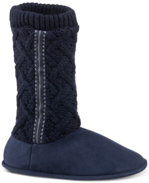 image of Isotoner Signature Women-s Tessa Sweater-Knit Tall Boot Slippers with Memory Foam