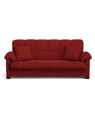 Handy Living - Maurice Convert-a-Couch in Red Microfiber