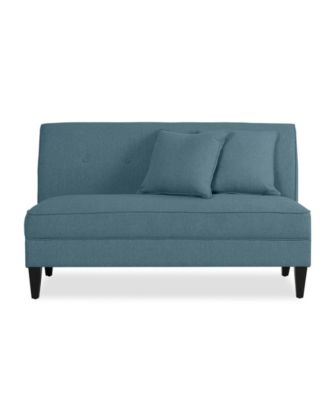 Handy Living - Trilby Armless Loveseat in Caribbean Blue Linen