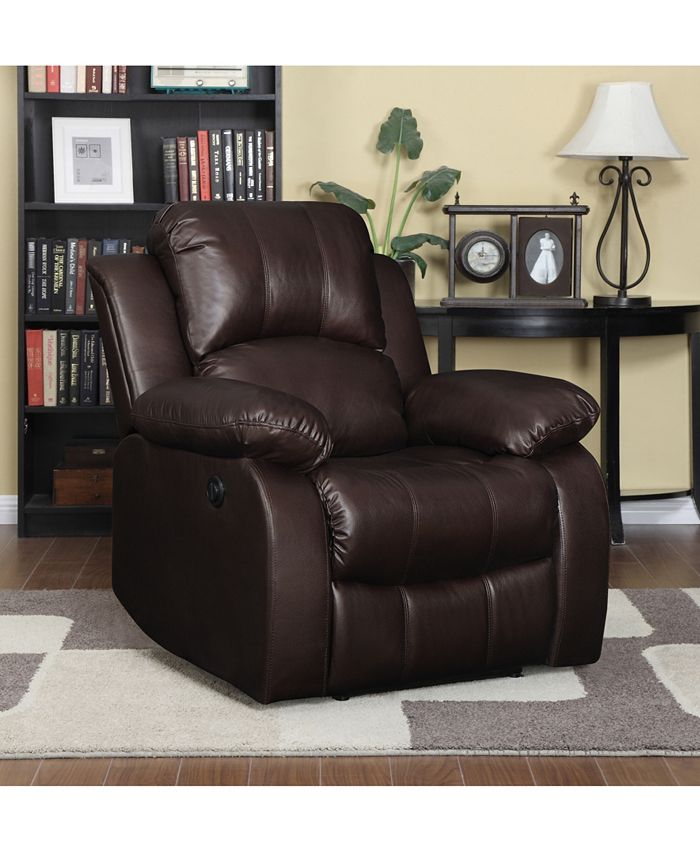 ProLounger Coffee Brown Renu Leather Electric Wall Hugger Recliner Macy's