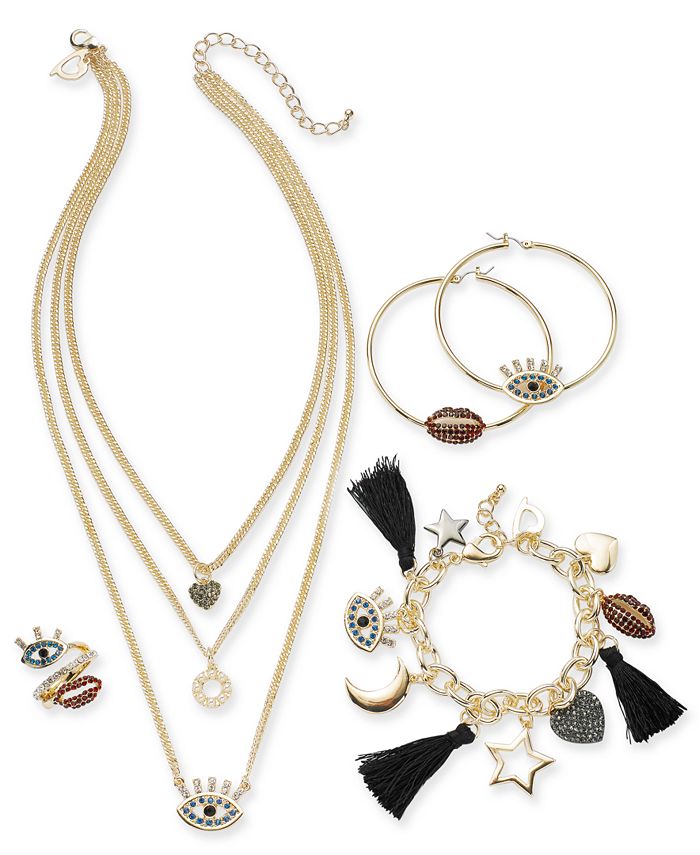 Thalia Sodi Crystal Evil Eye & Lips Jewelry Separates, Created for Macy ...