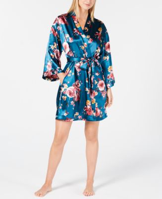 Thalia Sodi Floral-Print Short Wrap Robe, Created for Macy's - Macy's