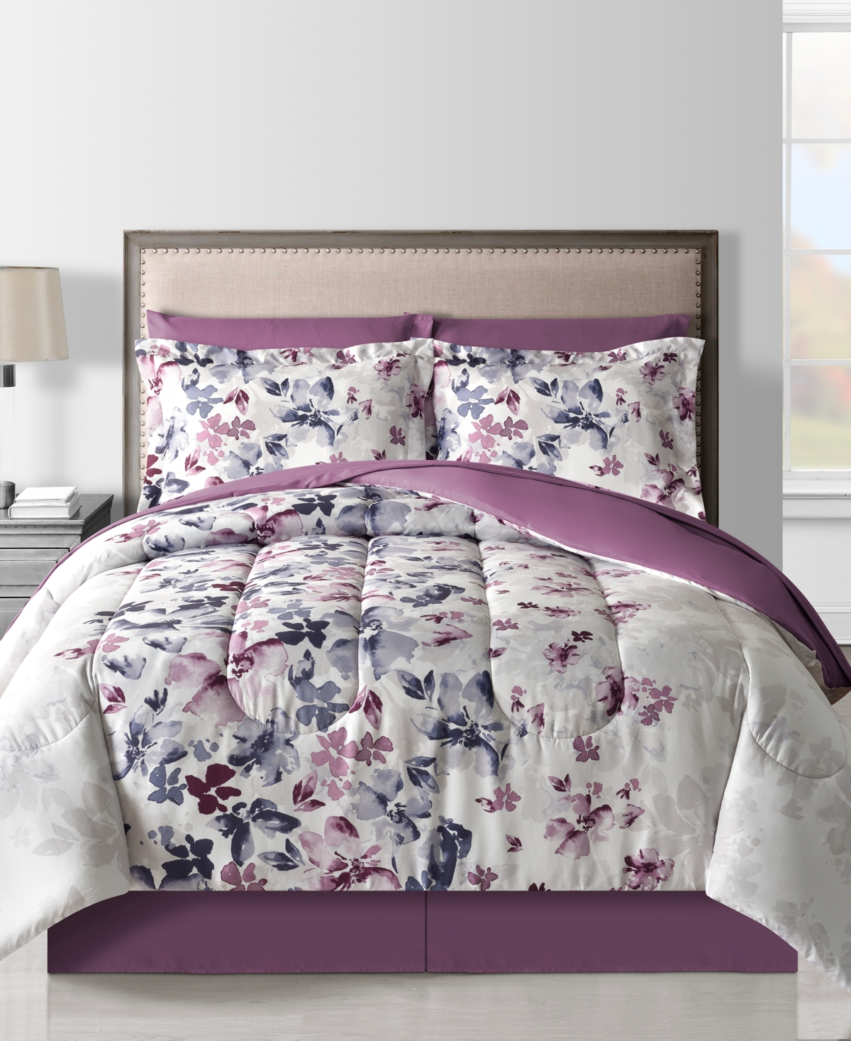 Fairfield Square Collection Monica 8 Pc. Comforter Sets, Created For Macy's In Purple