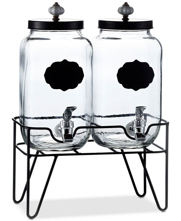 Style Setter Manchester Double Beverage Dispenser Set with Stand Macy's