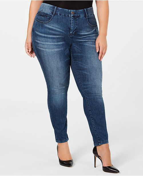 YSJ Plus Size Skinny Ankle Jeans, Created for Macy's & Reviews - Jeans ...