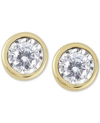 Diamond Bezel Stud Earrings (1/2 ct. t.w.) in 14k White, Rose or Yellow Gold 