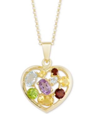 image of Multi-Gemstone Mosaic Heart 18