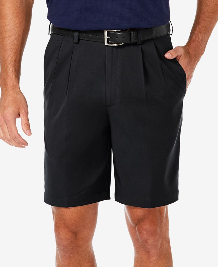 Haggar - Men's Cool 18 PRO Classic-Fit Stretch Pleated 9.5" Shorts