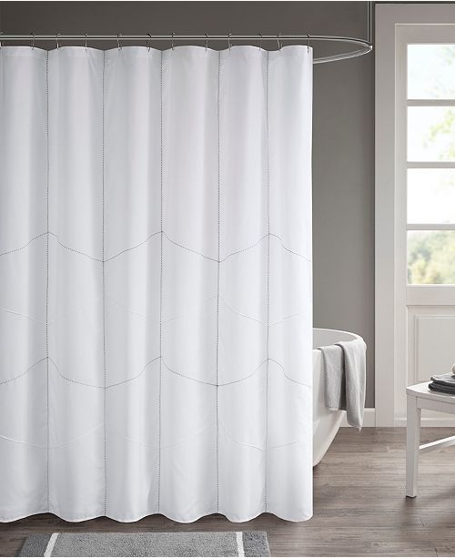 510 Design Codee 72 X 72 Solid Decorative Stitched Shower